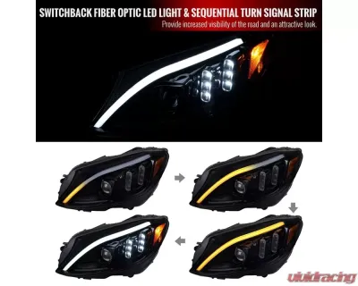 Spec-D Full LED Projector Headlights with Sequential Turn Signal Glossy Black Housing/Light Smoke Lens Mercedes-Benz C-Class W205 2015-2018 - 2LHE-W20515G-SQ-TM