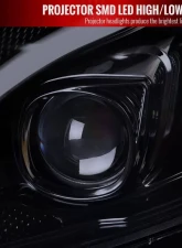 Spec-D Full LED Projector Headlights with Sequential Turn Signal Glossy Black Housing/Light Smoke Lens Mercedes-Benz C-Class W205 2015-2018                                     - 2LHE-W20515G-SQ-TM - Image 3