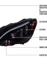Spec-D Full LED Projector Headlights with Sequential Turn Signal Glossy Black Housing/Light Smoke Lens Mercedes-Benz C-Class W205 2015-2018                                     - 2LHE-W20515G-SQ-TM - Image 8