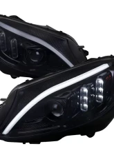 Spec-D Full LED Projector Headlights with Sequential Turn Signal Glossy Black Housing/Light Smoke Lens Mercedes-Benz C-Class W205 2015-2018                                     - 2LHE-W20515G-SQ-TM - Image 10