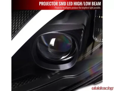 Spec-D Full LED Projector Headlights with Sequential Turn Signal Matte Black Housing/Clear Lens Mercedes-Benz C-Class W205 2015-2018 - 2LHE-W20515JM-SQ-TM