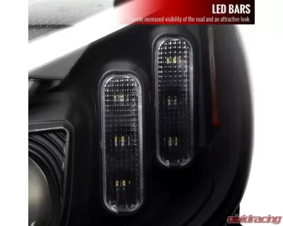 Spec-D Full LED Projector Headlights with Sequential Turn Signal Matte Black Housing/Clear Lens Mercedes-Benz C-Class W205 2015-2018 - 2LHE-W20515JM-SQ-TM