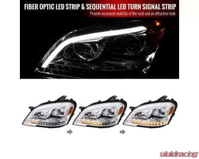 Spec-D LED Sequetial Turn Signal Projector Headlights (Chrome Housing/Clear Lens) Mercedes-Benz W164 ML-Class 2009-2011 - 2LHP-BW16409-TM