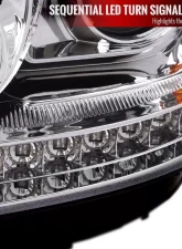 Spec-D LED Sequetial Turn Signal Projector Headlights (Chrome Housing/Clear Lens) Mercedes-Benz W164 ML-Class 2009-2011                                     - 2LHP-BW16409-TM - Image 6