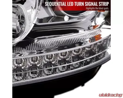 Spec-D LED Sequetial Turn Signal Projector Headlights (Chrome Housing/Clear Lens) Mercedes-Benz W164 ML-Class 2009-2011 - 2LHP-BW16409-TM