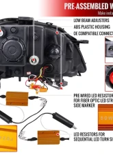 Spec-D LED Sequetial Turn Signal Projector Headlights (Chrome Housing/Clear Lens) Mercedes-Benz W164 ML-Class 2009-2011                                     - 2LHP-BW16409-TM - Image 7