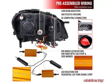 Spec-D LED Sequetial Turn Signal Projector Headlights (Chrome Housing/Clear Lens) Mercedes-Benz W164 ML-Class 2009-2011 - 2LHP-BW16409-TM