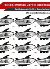 Spec-D Switchback Sequential Animated LED Bar Projector Headlights Chrome Housing/Clear Lens Dodge Dart 2013-2016                                     - 2LHP-DRT13-SQ-RS - Image 3