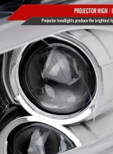 Spec-D Switchback Sequential Animated LED Bar Projector Headlights Chrome Housing/Clear Lens Dodge Dart 2013-2016                                     - 2LHP-DRT13-SQ-RS - Image 4