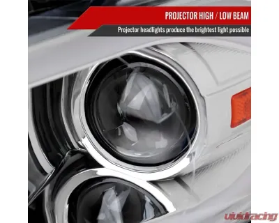 Spec-D Switchback Sequential Animated LED Bar Projector Headlights Chrome Housing/Clear Lens Dodge Dart 2013-2016 - 2LHP-DRT13-SQ-RS