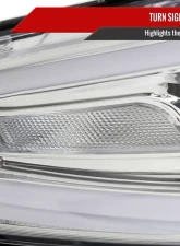Spec-D Switchback Sequential Animated LED Bar Projector Headlights Chrome Housing/Clear Lens Dodge Dart 2013-2016                                     - 2LHP-DRT13-SQ-RS - Image 6