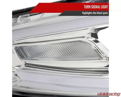 Spec-D Switchback Sequential Animated LED Bar Projector Headlights Chrome Housing/Clear Lens Dodge Dart 2013-2016 - 2LHP-DRT13-SQ-RS