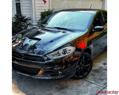 Spec-D Switchback Sequential Animated LED Bar Projector Headlights Chrome Housing/Clear Lens Dodge Dart 2013-2016 - 2LHP-DRT13-SQ-RS