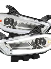 Spec-D Switchback Sequential Animated LED Bar Projector Headlights Chrome Housing/Clear Lens Dodge Dart 2013-2016                                     - 2LHP-DRT13-SQ-RS - Image 10