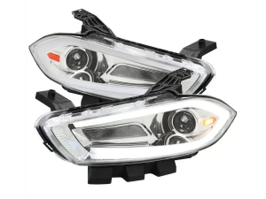 Spec-D Switchback Sequential Animated LED Bar Projector Headlights Chrome Housing/Clear Lens Dodge Dart 2013-2016 - 2LHP-DRT13-SQ-RS - Image 4