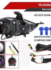 Spec-D Switchback Sequential Animated LED Bar Projector Headlights Matte Black Housing/Clear Lens Dodge Dart 2013-2016                                     - 2LHP-DRT13JM-SQ-RS - Image 7