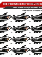 Spec-D Switchback Sequential Animated LED Bar Projector Headlights Matte Black Housing/Clear Lens Dodge Dart 2013-2016                                     - 2LHP-DRT13JM-SQ-RS - Image 3