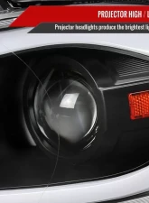 Spec-D Switchback Sequential Animated LED Bar Projector Headlights Matte Black Housing/Clear Lens Dodge Dart 2013-2016                                     - 2LHP-DRT13JM-SQ-RS - Image 4