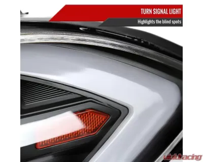 Spec-D Switchback Sequential Animated LED Bar Projector Headlights Matte Black Housing/Clear Lens Dodge Dart 2013-2016 - 2LHP-DRT13JM-SQ-RS