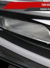 Spec-D Switchback Sequential Animated LED Bar Projector Headlights Matte Black Housing/Clear Lens Dodge Dart 2013-2016                                     - 2LHP-DRT13JM-SQ-RS - Image 6