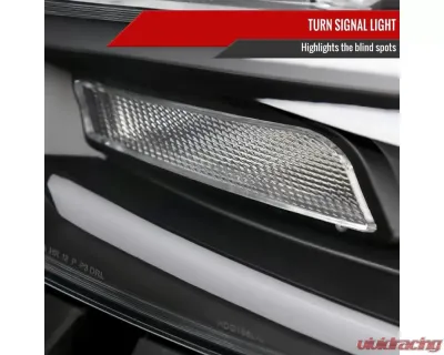 Spec-D Switchback Sequential Animated LED Bar Projector Headlights Matte Black Housing/Clear Lens Dodge Dart 2013-2016 - 2LHP-DRT13JM-SQ-RS