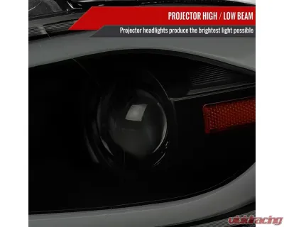 Spec-D Switchback Sequential Animated LED Bar Projector Headlights (Matte Black Housing/Smoked Lens) Dodge Dart 2013-2016 - 2LHP-DRT13SM-SQ-RS