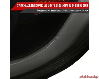 Spec-D Switchback Sequential Animated LED Bar Projector Headlights (Matte Black Housing/Smoked Lens) Dodge Dart 2013-2016 - 2LHP-DRT13SM-SQ-RS