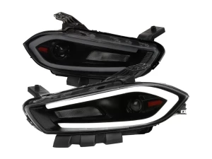 Spec-D Switchback Sequential Animated LED Bar Projector Headlights Matte Black Housing/Smoke Lens Dodge Dart 2013-2016 - 2LHP-DRT13SM-SQ-RS - Image 3