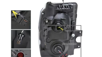 Spec-D Switchback Sequential LED C-Bar Projector Headlights (White Housing/Clear Lens) Ford F-Series 2011-2016                                     - 2LHP-F25011XE-SQ-RS - Image 7