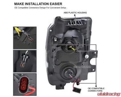 Spec-D Switchback Sequential LED C-Bar Projector Headlights (White Housing/Clear Lens) Ford F-Series 2011-2016 - 2LHP-F25011XE-SQ-RS