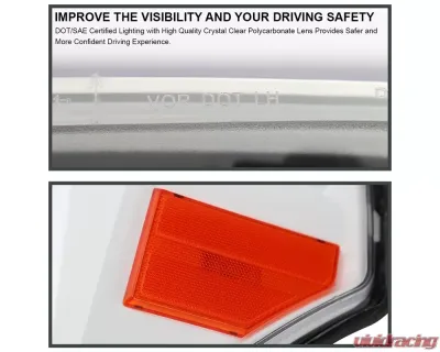 Spec-D Switchback Sequential LED C-Bar Projector Headlights (White Housing/Clear Lens) Ford F-Series 2011-2016 - 2LHP-F25011XE-SQ-RS