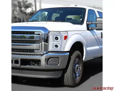 Spec-D Switchback Sequential LED C-Bar Projector Headlights (White Housing/Clear Lens) Ford F-Series 2011-2016 - 2LHP-F25011XE-SQ-RS