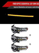 Spec-D Switchback Sequential Turn Signal Animated LED Bar Projector Headlights (Matte Black Housing/Clear Lens) Toyota FJ Cruiser 2007-2014                                     - 2LHP-FJ07JM-SQ-RS - Image 2