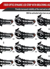 Spec-D Switchback Sequential Turn Signal Animated LED Bar Projector Headlights (Matte Black Housing/Clear Lens) Toyota FJ Cruiser 2007-2014                                     - 2LHP-FJ07JM-SQ-RS - Image 3