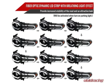 Spec-D Switchback Sequential Turn Signal Animated LED Bar Projector Headlights (Matte Black Housing/Clear Lens) Toyota FJ Cruiser 2007-2014 - 2LHP-FJ07JM-SQ-RS