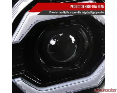 Spec-D Switchback Sequential Turn Signal Animated LED Bar Projector Headlights (Matte Black Housing/Clear Lens) Toyota FJ Cruiser 2007-2014 - 2LHP-FJ07JM-SQ-RS