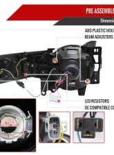 Spec-D Switchback Sequential Turn Signal Animated LED Bar Projector Headlights (Matte Black Housing/Clear Lens) Toyota FJ Cruiser 2007-2014                                     - 2LHP-FJ07JM-SQ-RS - Image 7