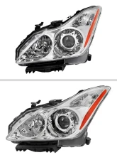 Spec-D Factory Style Projector Headlights (Chrome Housing/Clear Lens) Infiniti G37 | Q60 2008-2015                                     - 2LHP-G37082-RS - Image 2