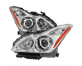Spec-D Factory Style Projector Headlights Chrome Housing/Clear Lens Infiniti G37 | Q60 2 Door Coupe/Convertible 2008-2015