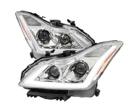 Spec-D Sequential Switchback LED Turn Signal Projector Headlights Chrome Housing/Clear Lens Infiniti G37 | Q60 Coupe/Convertible 2008-2015