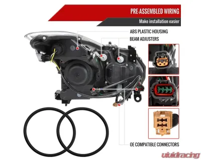 Spec-D Factory Style Projector Headlights (Chrome Housing/Clear Lens) Infiniti G37 | Q60 2008-2015 - 2LHP-G37082-RS