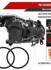 Spec-D Factory Style Projector Headlights (Matte Black Housing/Smoked Lens) Infiniti G37 | Q60 2008-2015                                     - 2LHP-G37082SM-RS - Image 7