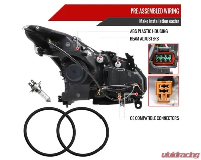 Spec-D Switchback LED Turn Signal Projector Headlights Matte Black Housing/Clear Lens Infiniti G37 | Q60 Coupe/Convertible Sequential 2008-2015 - 2LHP-G37082JM-SQ-RS