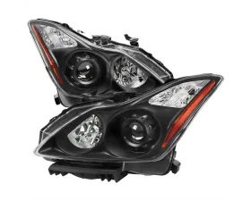 Spec-D Factory Style Projector Headlights Matte Black Housing/Clear Lens Infiniti G3 | Q60 2 Door Coupe/Convertible 2008-2015