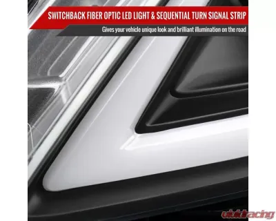Spec-D Switchback LED Turn Signal Projector Headlights Matte Black Housing/Clear Lens Infiniti G37 | Q60 Coupe/Convertible Sequential 2008-2015 - 2LHP-G37082JM-SQ-RS