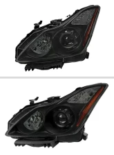 Spec-D Factory Style Projector Headlights (Matte Black Housing/Smoked Lens) Infiniti G37 | Q60 2008-2015                                     - 2LHP-G37082SM-RS - Image 2