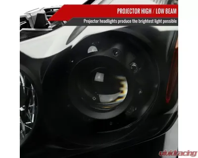Spec-D Factory Style Projector Headlights (Matte Black Housing/Smoked Lens) Infiniti G37 | Q60 2008-2015 - 2LHP-G37082SM-RS