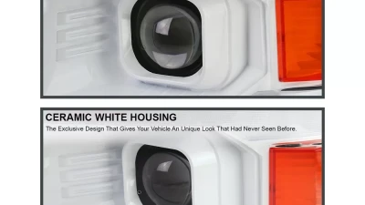 Spec-D Switchback Sequential LED Bar Projector Headlights (White Housing/Clear Lens/Black Trim) Chevrolet Silverado 1500 2014-2015                                     - 2LHP-SIV14XE-SQ-RS - Image 2