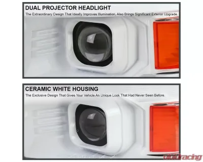 Spec-D Switchback Sequential LED Bar Projector Headlights (White Housing/Clear Lens/Black Trim) Chevrolet Silverado 1500 2014-2015 - 2LHP-SIV14XE-SQ-RS