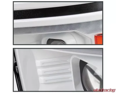 Spec-D Switchback Sequential LED Bar Projector Headlights (White Housing/Clear Lens/Black Trim) Chevrolet Silverado 1500 2014-2015 - 2LHP-SIV14XE-SQ-RS